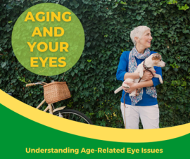 older women holding a little dog smiling