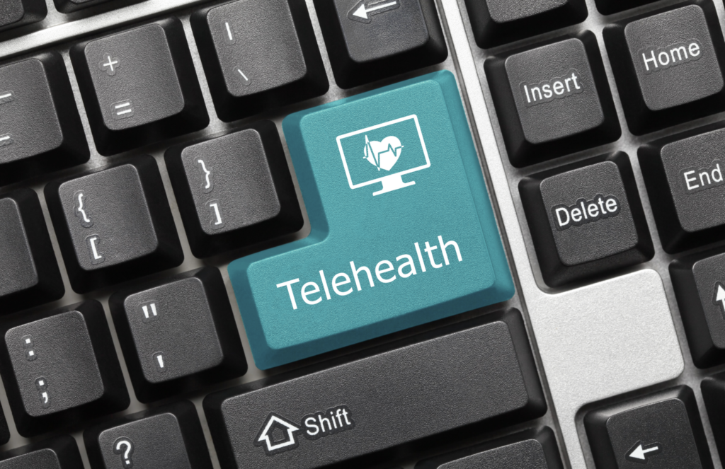 Telehealth button on a keyboard