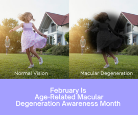 Image comparing normal vision to vision impaired by macular degeneration