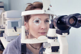Woman having an eye examination