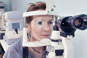 Woman having an eye examination